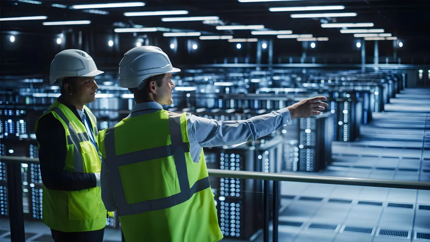 Project team reviewing a live London project