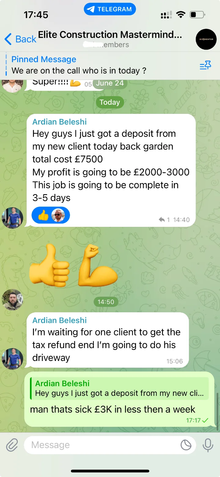 £7,500 job: Ardian: £2–3K profit, done in 3–5 days.