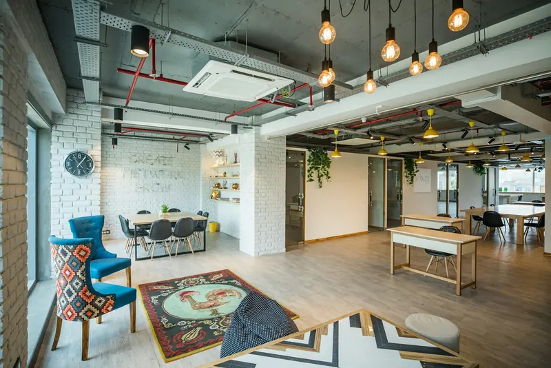 Breakout area in a refurbished office