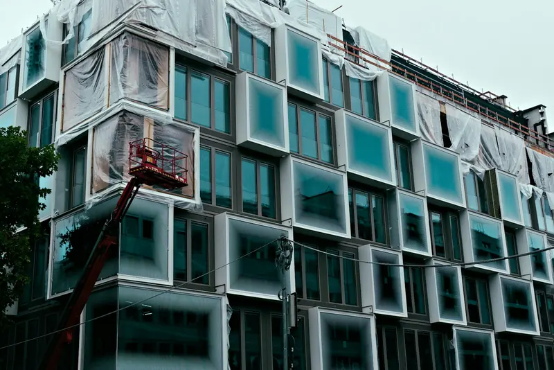 Glazing replacement on an apartment block