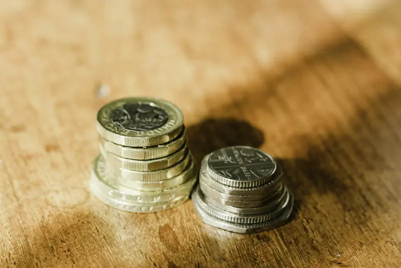 Pound coins and twenty pence pieces