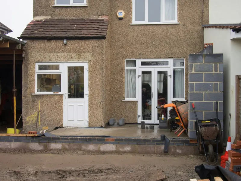 Rear of a semi-detached house before an extension