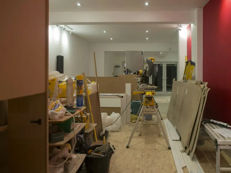 Room being remodelled during a home extension