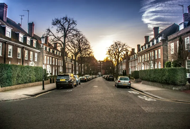 Terraced houses on a London street