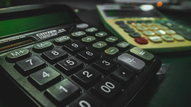 Two calculators close up
