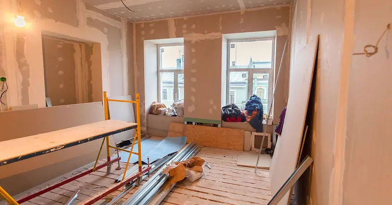 Timber stud walls during a refurbishment