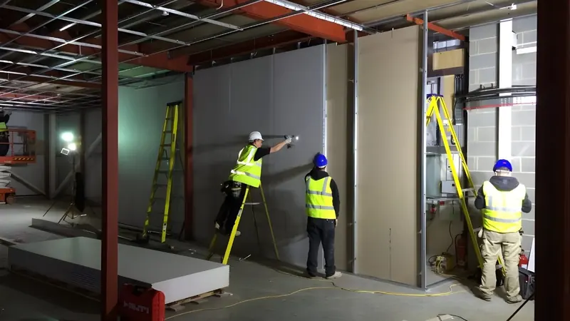 Warehouse interior under fit-out