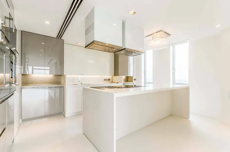 White kitchen in a London apartment